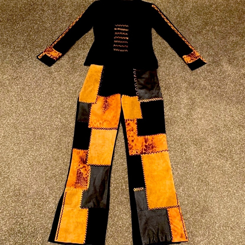 Alberto Makali Leather Pants and Shirt - Size 8